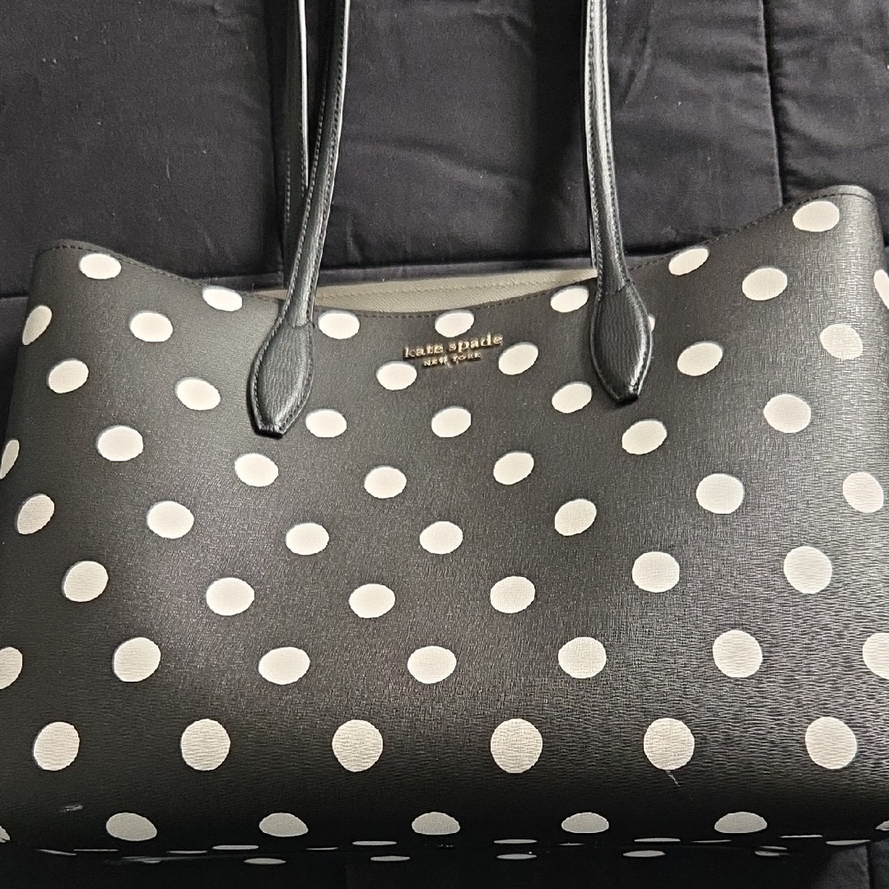 Kate Spade Black and White Polka Dot Tote
